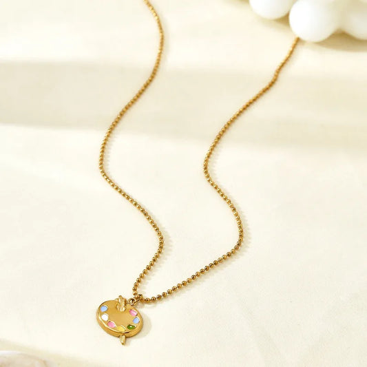 Colour Palette Oil Drop Pendant Necklace 62carat