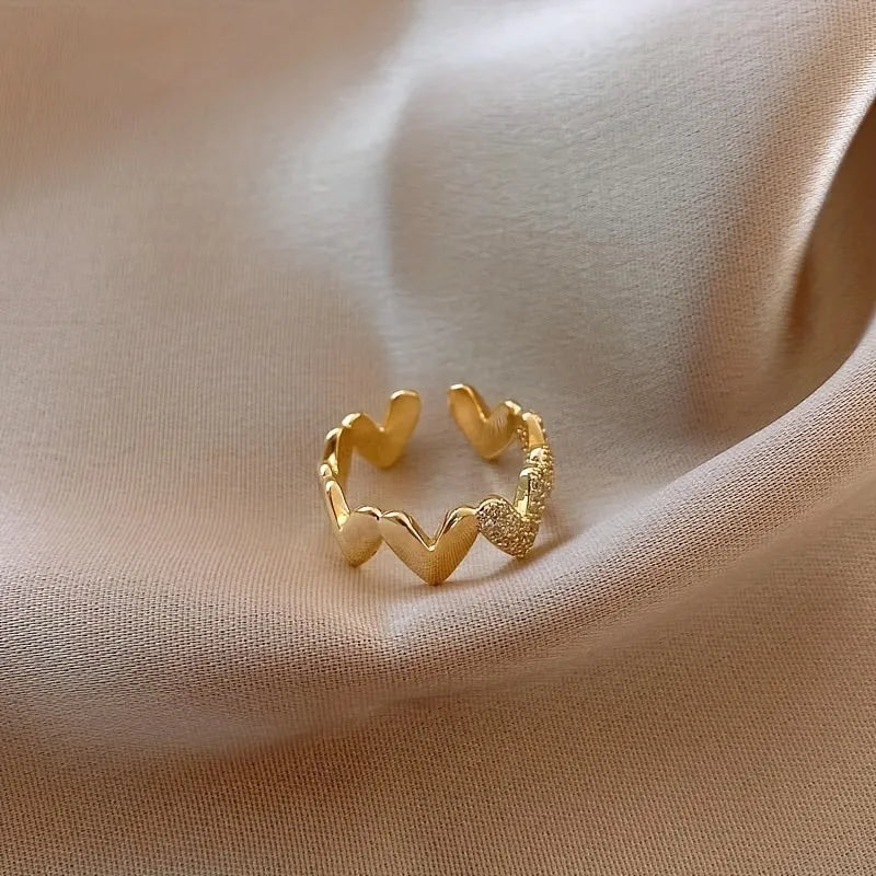 Heart Shape Elegant Simple Style Open Ring 62carat