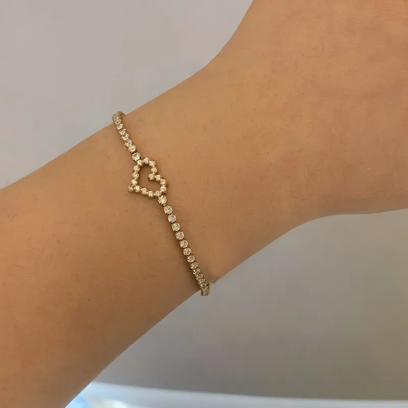 Heart Shape Multi Zircon Bracelets 62carat