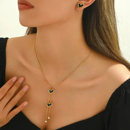 High-end Sweet Tassel Necklace And Earring Set 62carat