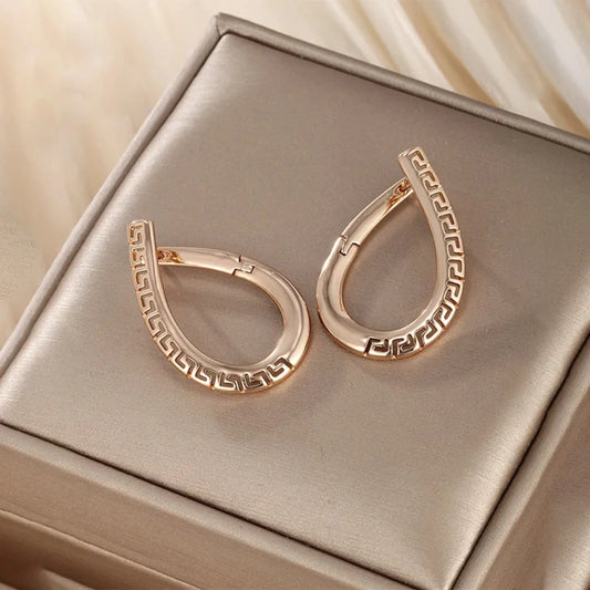 Water Droplets Plating Hollow Earrings - 62carat