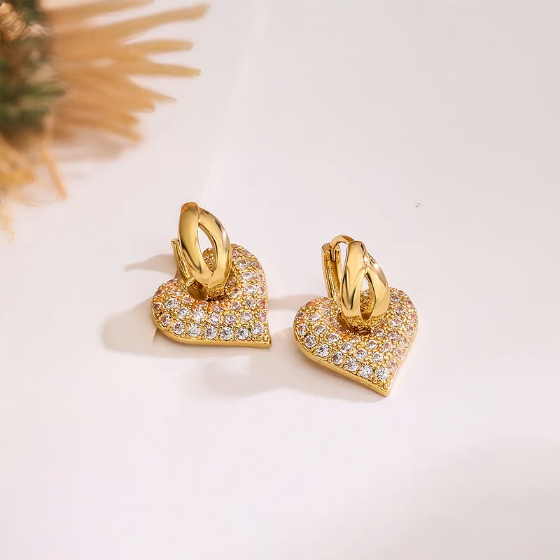Heart Shape Drop Earrings 62carat