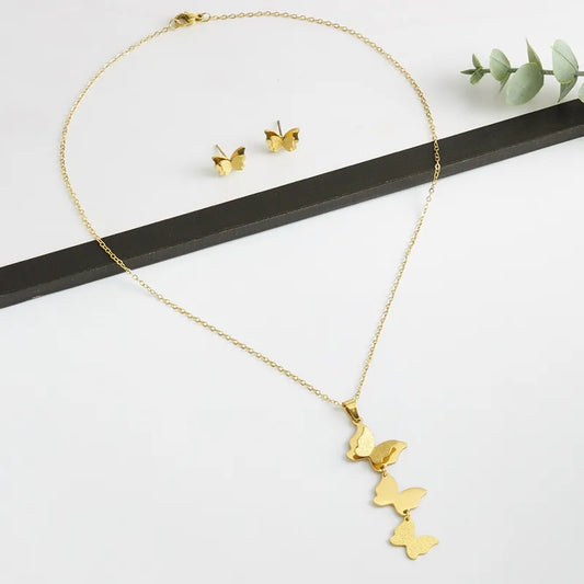 3-Piece Butterfly Jewellery Set 62carat