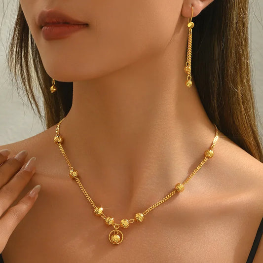 Bead Design Necklace And Earrings Set1 62carat