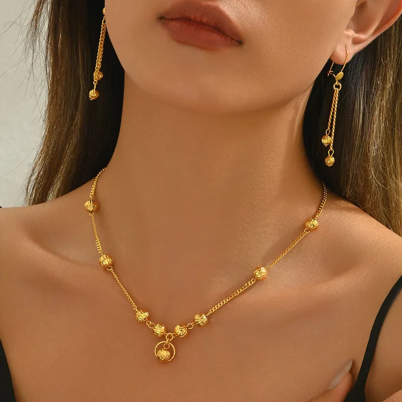 Bead Design Necklace And Earrings Set1 62carat