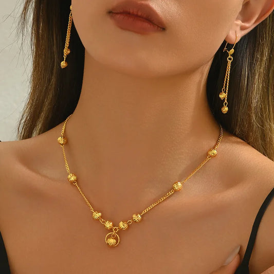 Bead Design Necklace And Earrings Set1 62carat