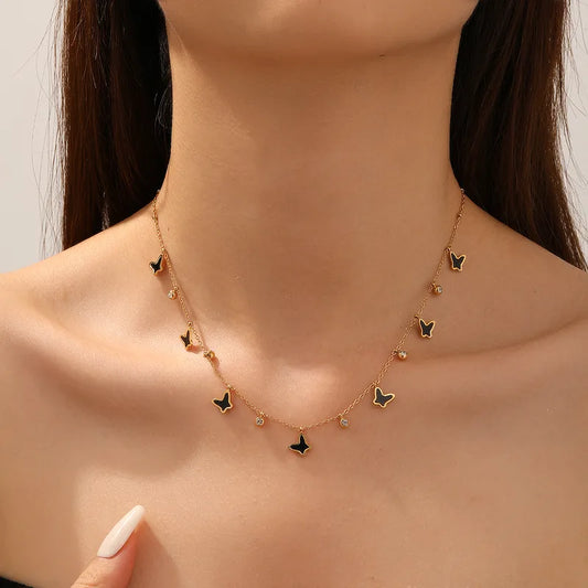 Black Butterfly Necklace 62carat