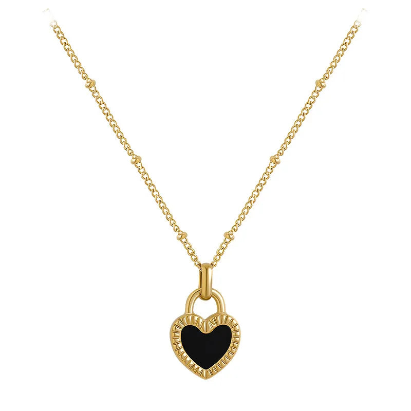 Black Heart Chain Necklace 62carat