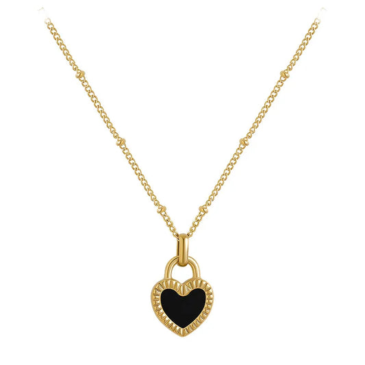 Black Heart Chain Necklace 62carat