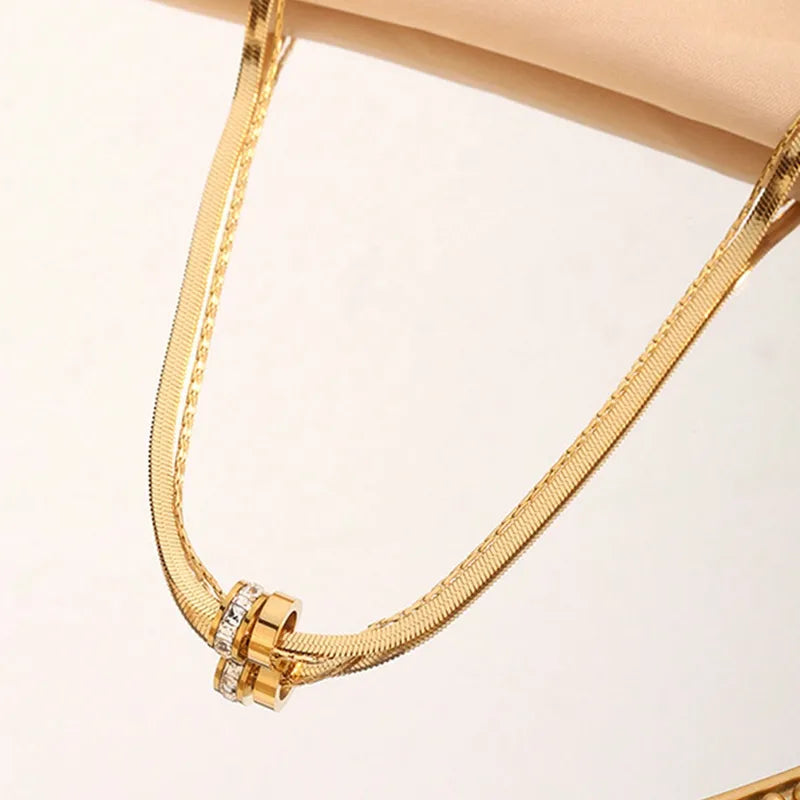 Blade Chain Regular Chain Double Layer Necklaces 62carat