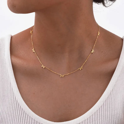 Bow Knot Chain Necklace 62carat