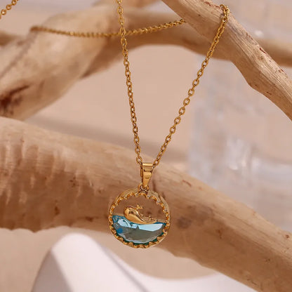 Classic Blue Water Fish Necklace 62carat