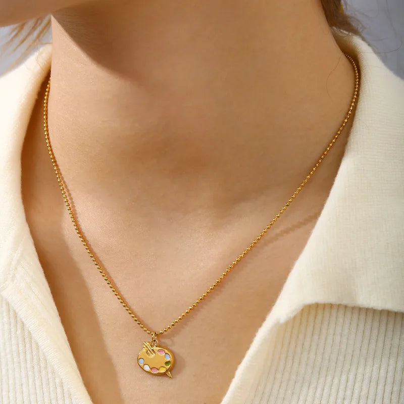 Colour Palette Oil Drop Pendant Necklace 62carat