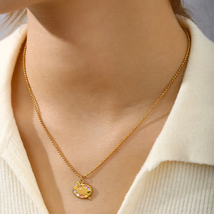 Colour Palette Oil Drop Pendant Necklace 62carat