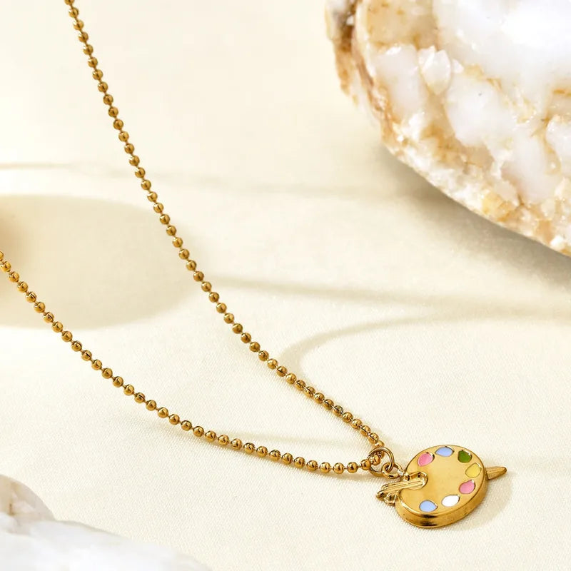 Colour Palette Oil Drop Pendant Necklace 62carat