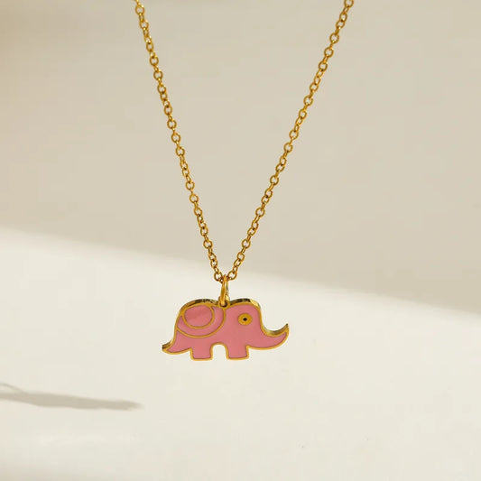 Cute Cartoon Elephant Pendant Necklace 62carat