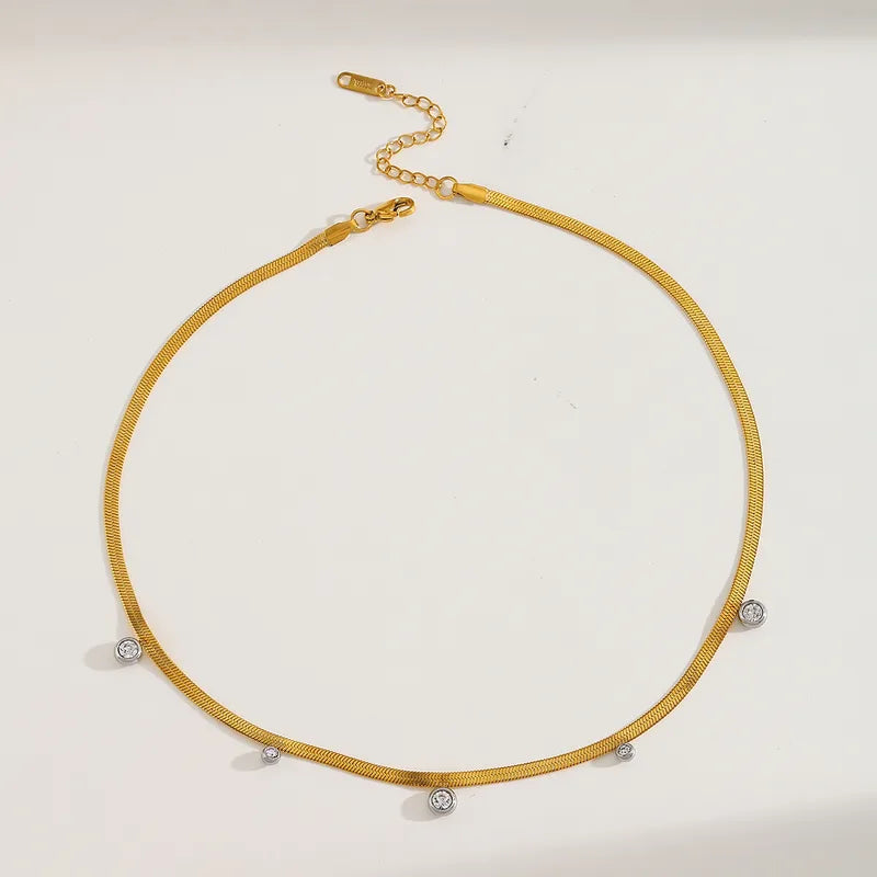 Cute Geometric Round Snake Chain Multi Charms Necklace 62carat