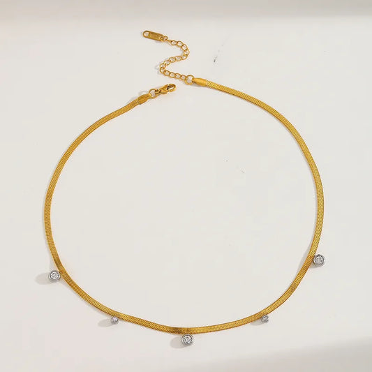 Cute Geometric Round Snake Chain Multi Charms Necklace 62carat