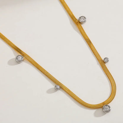 Cute Geometric Round Snake Chain Multi Charms Necklace 62carat