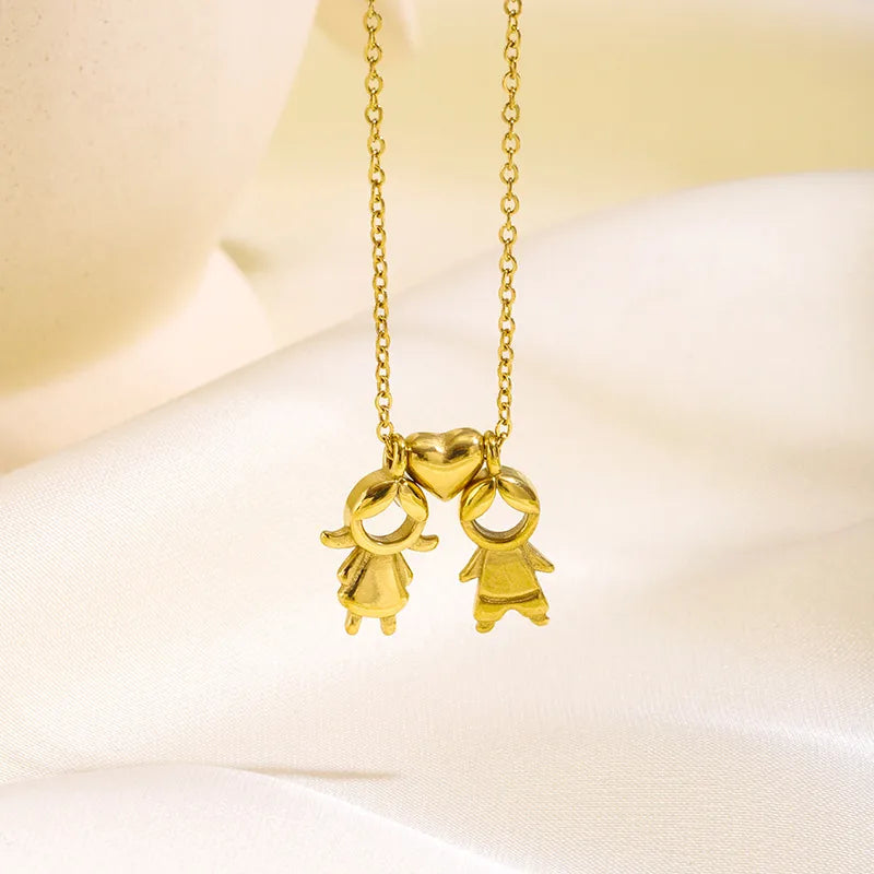 Cute Girl Boy Necklace 62carat