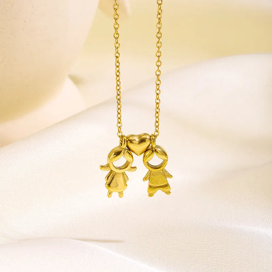 Cute Girl Boy Necklace 62carat