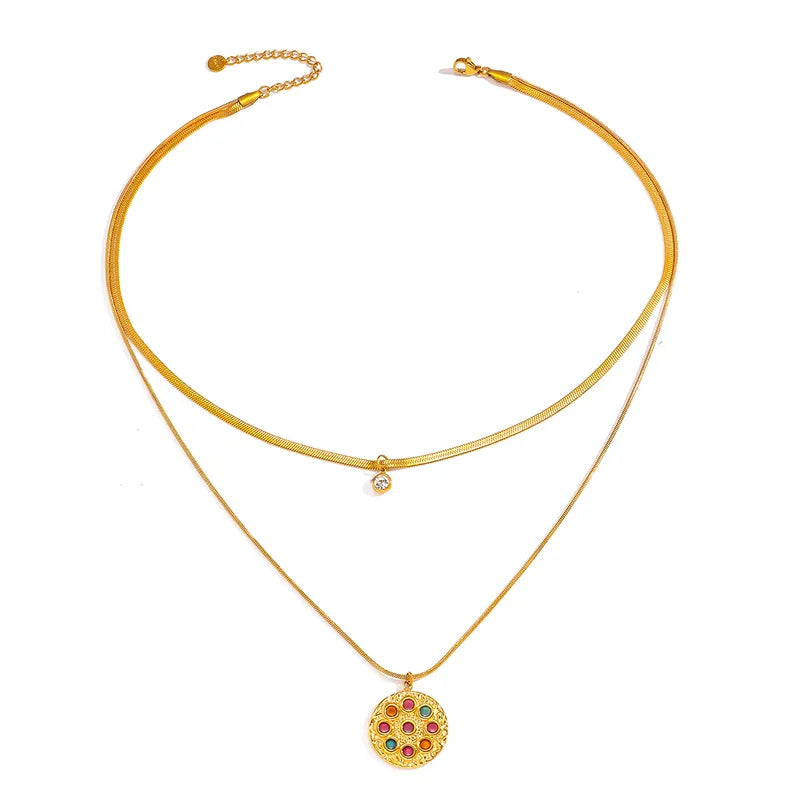 Double Layer Necklaces Pendant 62carat