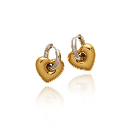 Elegant Heart Shape Dual Tone Earring 62carat
