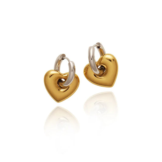 Elegant Heart Shape Dual Tone Earring 62carat