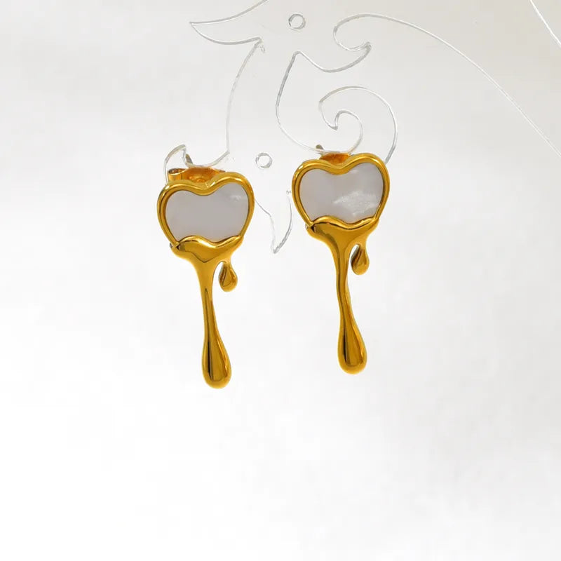 Flower Melted Heart Earrings 62carat