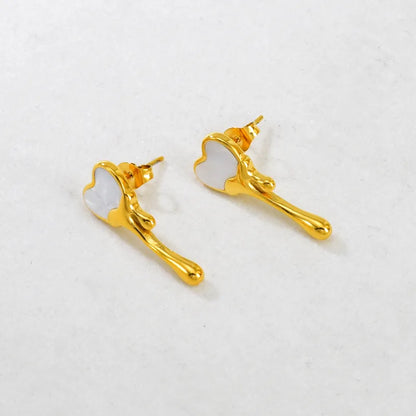 Flower Melted Heart Earrings 62carat