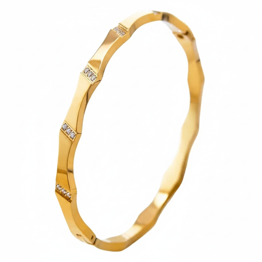 Gold Bamboo Diamond Bracelet 62carat