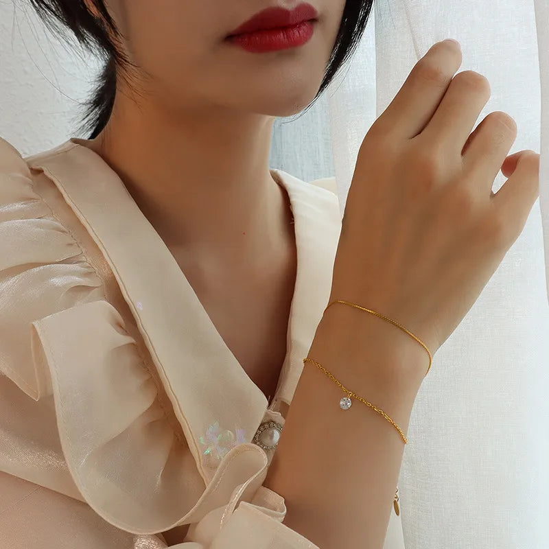 Gold Double-Layer Zircon Bracelet 62carat