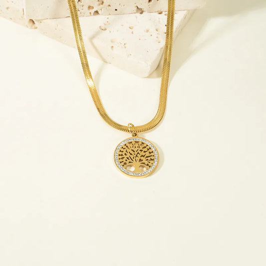 Gold Life Tree Necklace 62carat