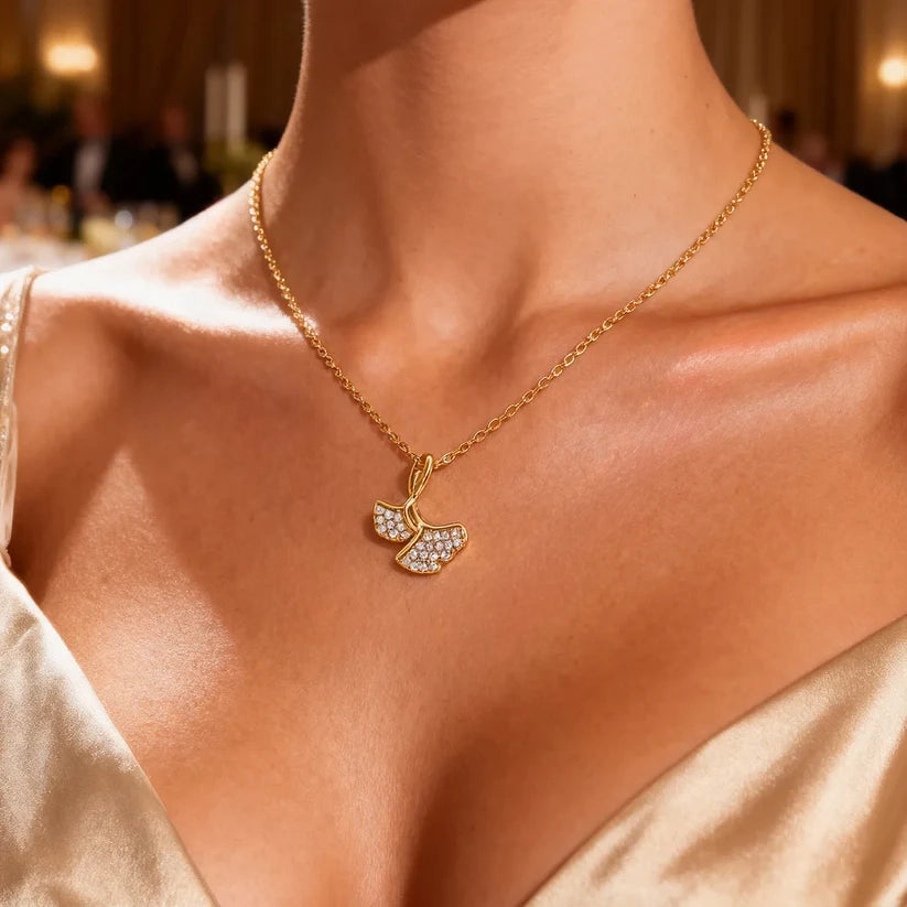 Heart-shaped Ginkgo Leaf Flower Round KT Cat-shaped Necklace 62carat