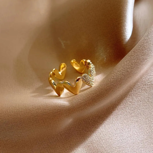 Heart Shape Elegant Simple Style Open Ring 62carat