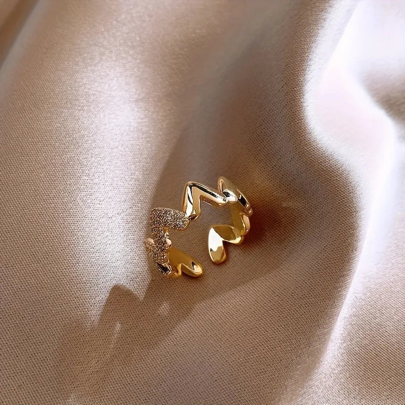 Heart Shape Elegant Simple Style Open Ring 62carat