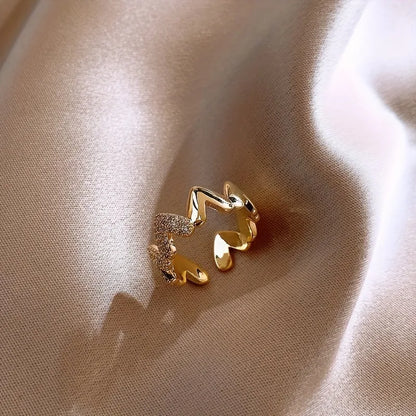 Heart Shape Elegant Simple Style Open Ring 62carat