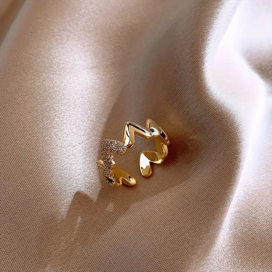 Heart Shape Elegant Simple Style Open Ring 62carat