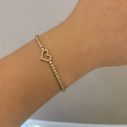 Heart Shape Multi Zircon Bracelets 62carat