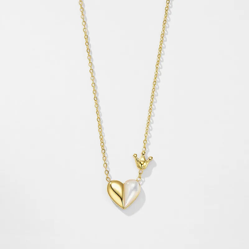 Heart Small Crown Pendant Necklace Women's 62carat