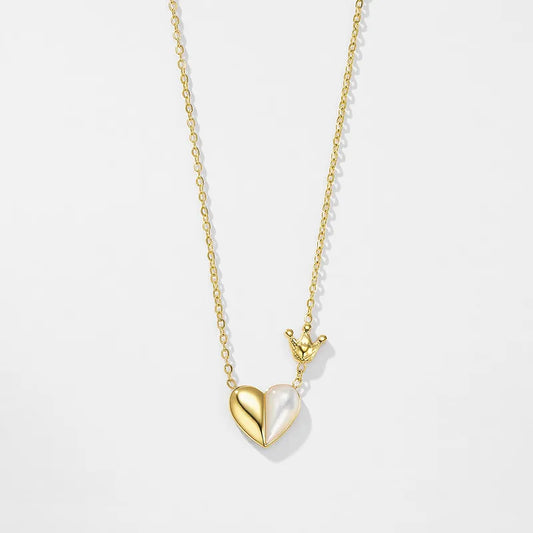 Heart Small Crown Pendant Necklace Women's 62carat