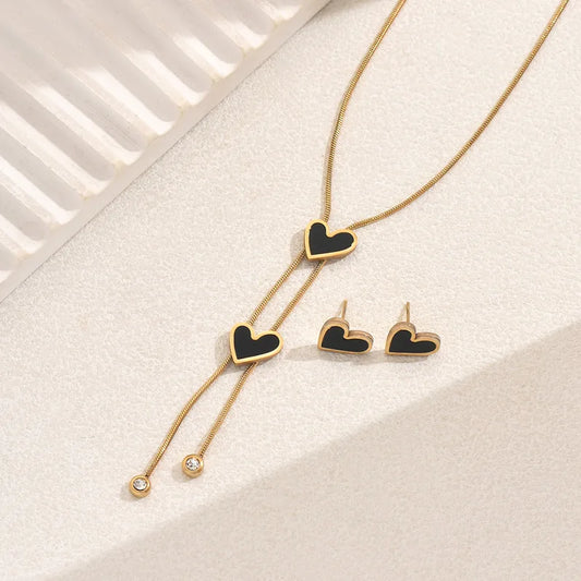 High-end Sweet Tassel Necklace And Earring Set 62carat