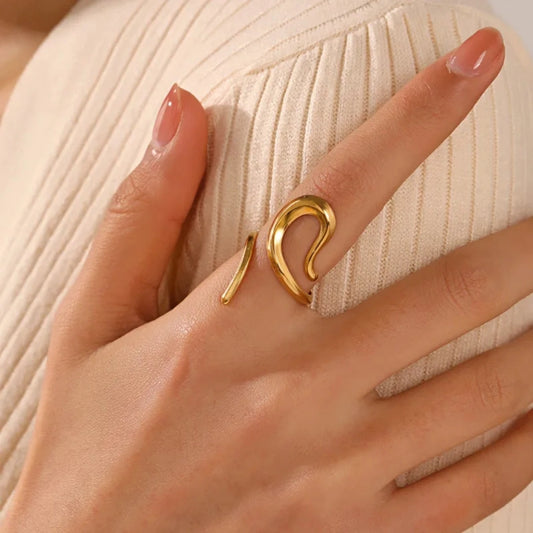 Hip-Hop Retro Plating Irregular Open Rings - 62carat