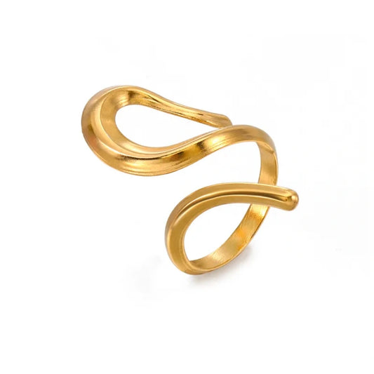 Hip-Hop Retro Plating Irregular Open Rings 62carat