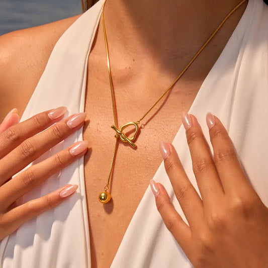 Long Y-Chain Design Sense Versatile Simple Necklace 62carat