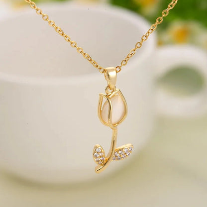 Lotus Chain Pendant Necklace 62carat