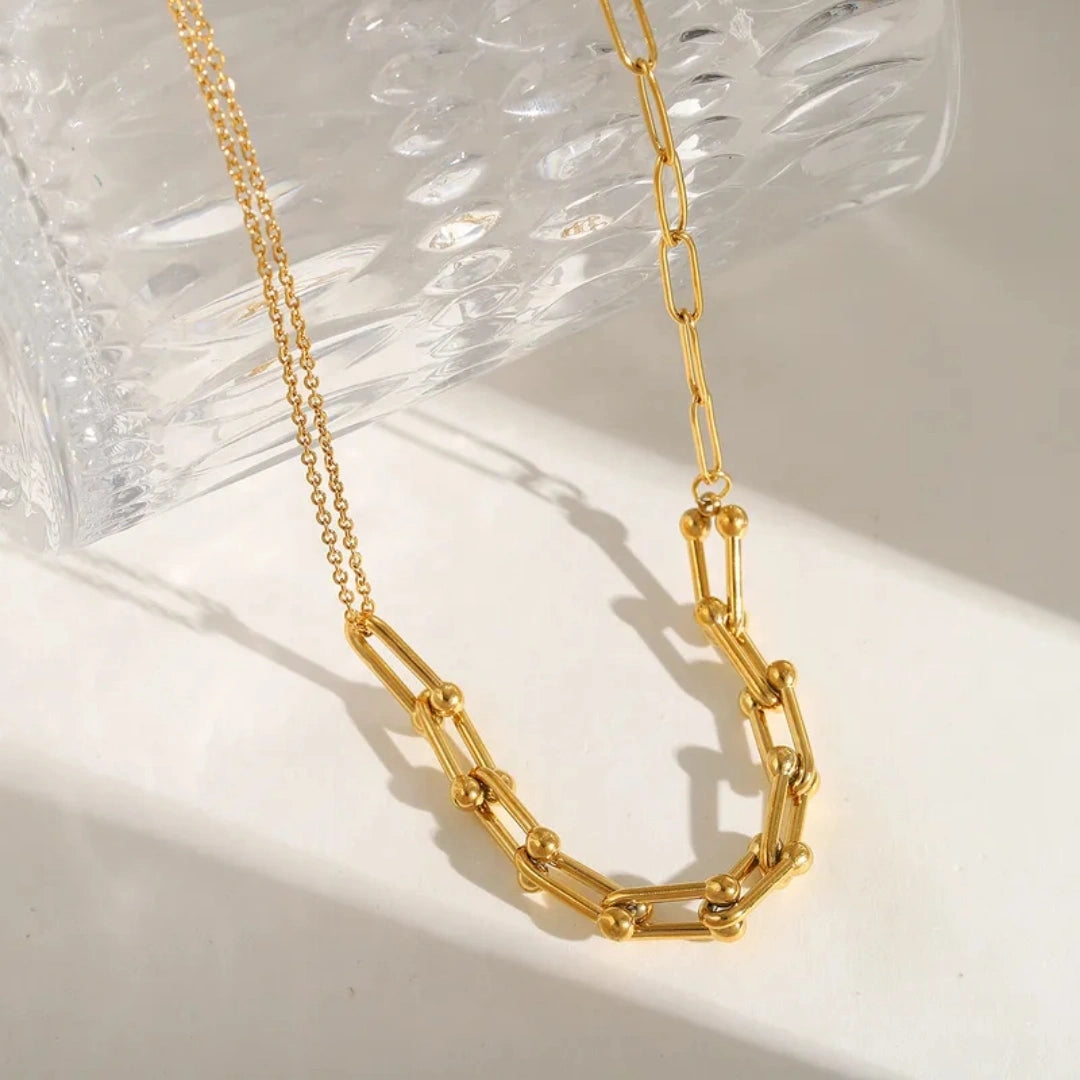 Paperclip Chain Belcher Chain Multi Charms Necklace - 62carat