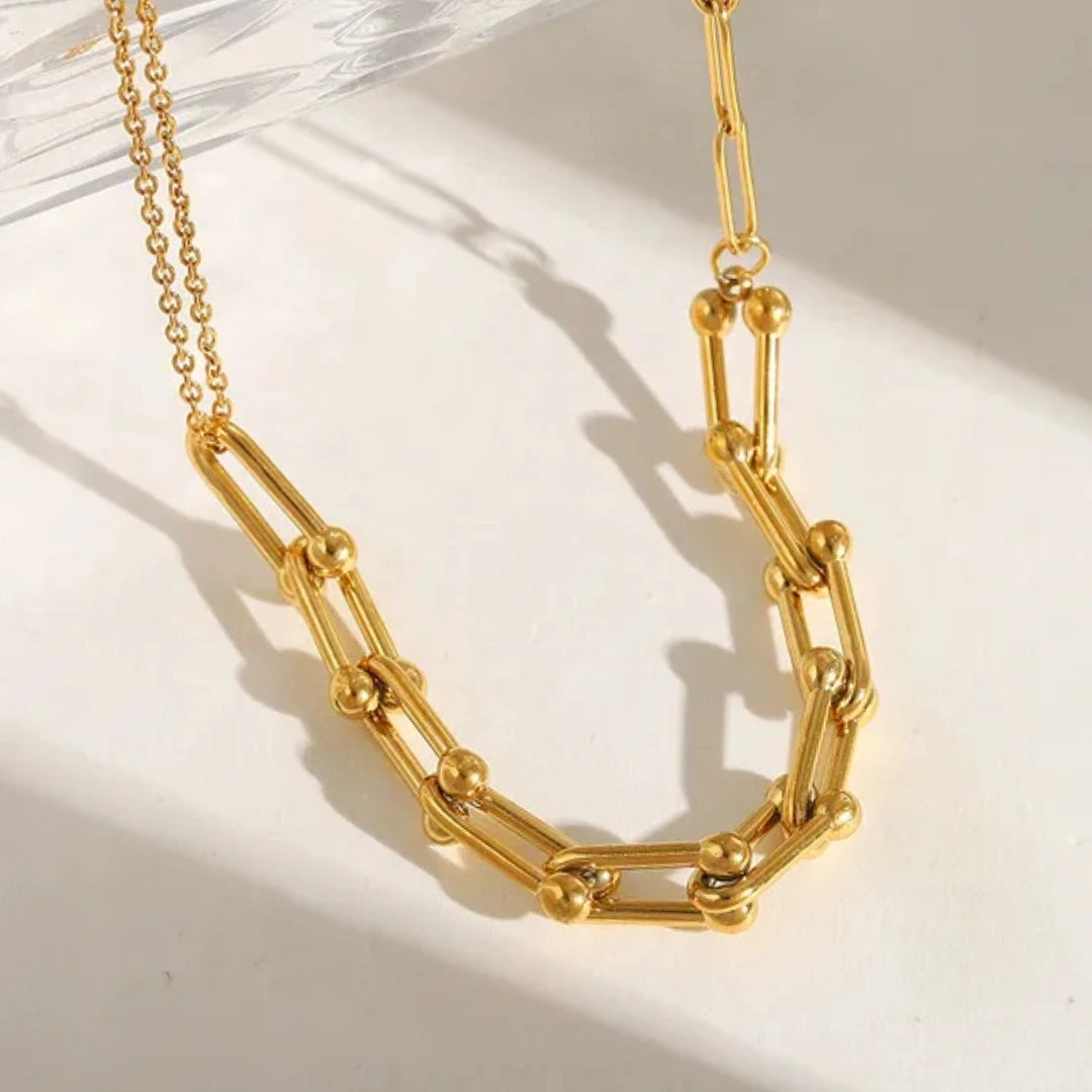 Paperclip Chain Belcher Chain Multi Charms Necklace 62carat