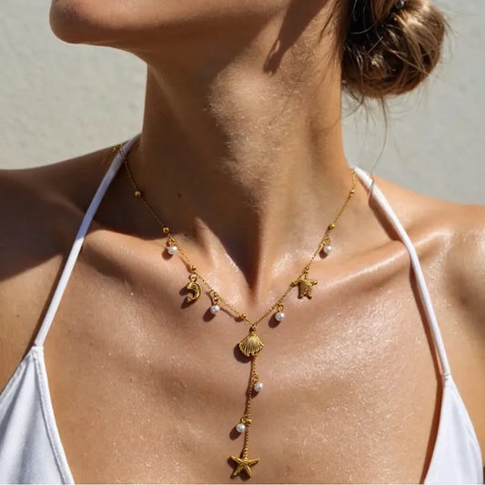 Pearl Necklace Women's Fashionable Tassel Design Necklace 62carat