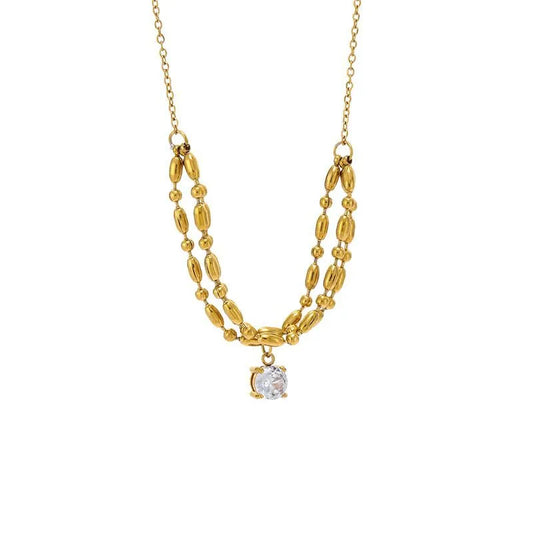 Retro Necklace For Women With Zircon Inlay, Perfect For Daily Wear 62carat